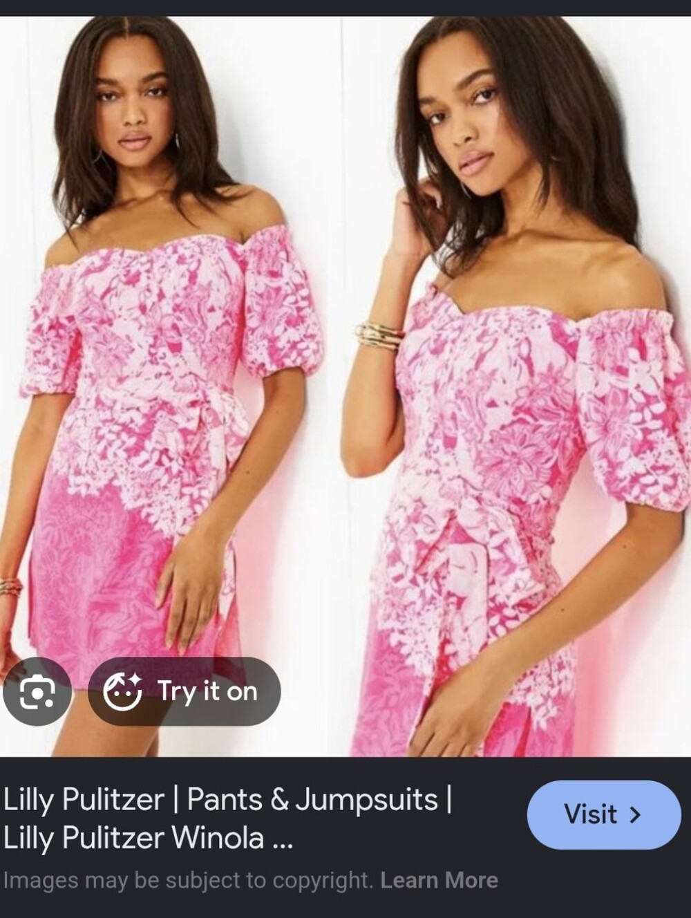 Lilly Pulitzer Winola Pink and White Floral Belted Romper Size 8
